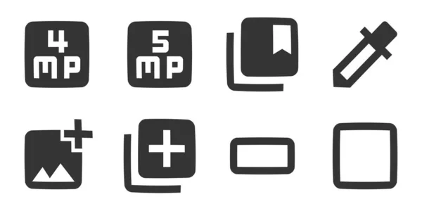 Set Mit Symbolen Bild Liniensymbole Sammlung Einfaches Set Lineare Symbole — Stockvektor