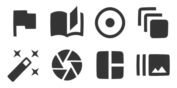 Set Mit Symbolen Bild Vektorillustration Von Thin Line Icons Setzen — Stockvektor