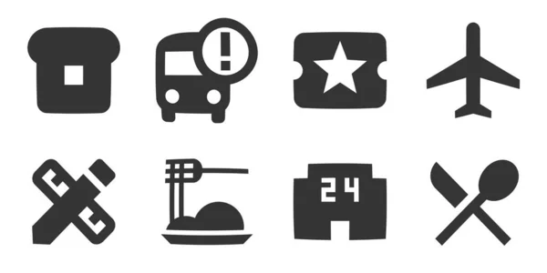 Set Von Symbolen Karten Liniensymbole Sammlung Setzen Sie Das Qualitätssymbol — Stockvektor