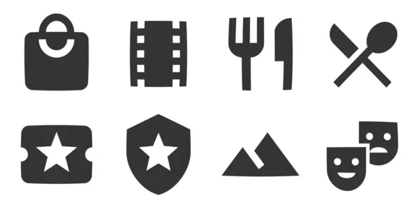 Set Von Symbolen Karten Vektorillustration Von Thin Line Icons Setzen — Stockvektor