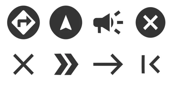 Set Von Symbolen Navigation Liniensymbole Sammlung Setzen Sie Das Qualitätssymbol — Stockvektor