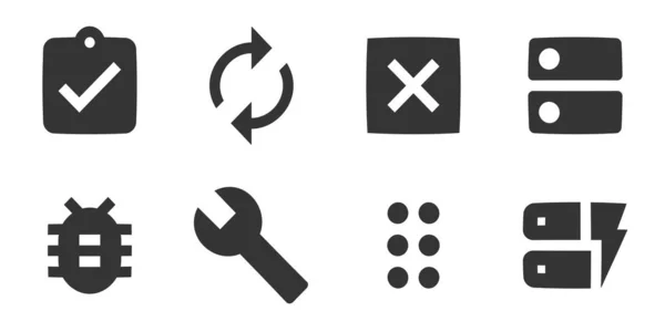 Set Von Symbolen Aktionen Vektorillustration Von Thin Line Icons Einfaches — Stockvektor