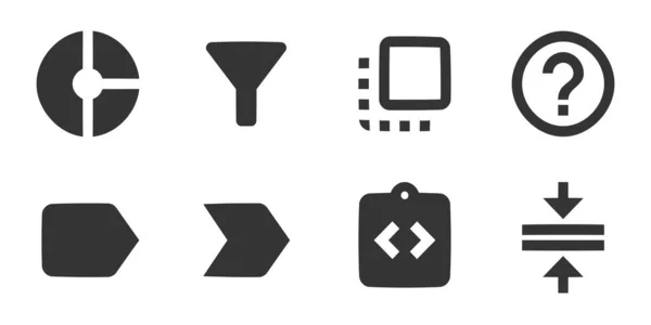 Set Von Symbolen Aktionen Creative Business Solutions Icon Set Vereinzelte — Stockvektor