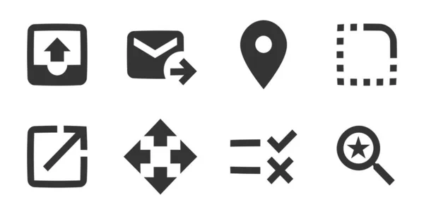 Set Von Symbolen Aktionen Creative Business Solutions Icon Set Modernen — Stockvektor