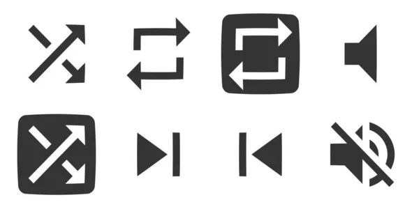 Set Von Symbolen Audio Und Video Line Icons Sammlung Modernen — Stockvektor