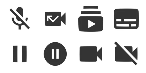 Set Von Symbolen Audio Und Video Line Icons Sammlung Einfaches — Stockvektor