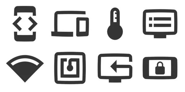 Set Icons Device Set Vector Icons Set Quality Icon Linear — Stock Vector