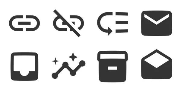 Set Mit Symbolen Inhalt Creative Business Solutions Icon Set Vereinzelte — Stockvektor