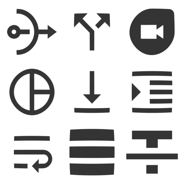 Conjunto Iconos Editor Colección Iconos Línea Set Simple Conjunto Símbolos — Vector de stock