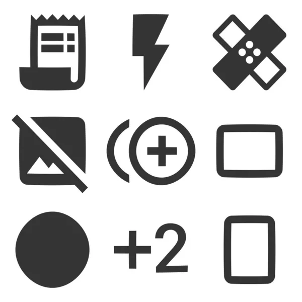 Set Von Symbolen Bild Eine Reihe Von Vektorsymbolen Einfaches Set — Stockvektor