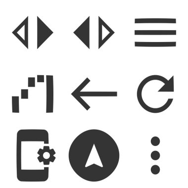 9 simge haritası seti. Bir set vektör simgeleri. Basit Set. Doğrusal semboller ayarlandı. Büyük UI simgesi seti. UX UI