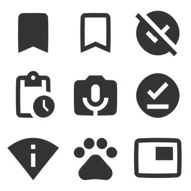9 simge eylemi. Modern ince çizgi simgeleri. Basit Set. mobil ve web için. Büyük UI simgesi düz dizayn edildi. UI ve UX