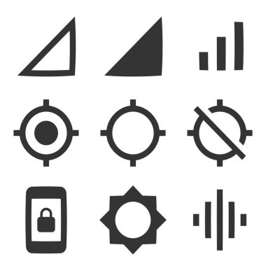 9 simge aygıtı seti. Vektör koleksiyonu ince çizgi Web simgesi. Taslak izole işaretler. Doğrusal simgeler ayarlandı. Büyük UI simgesi seti. Vektör illüstrasyonu