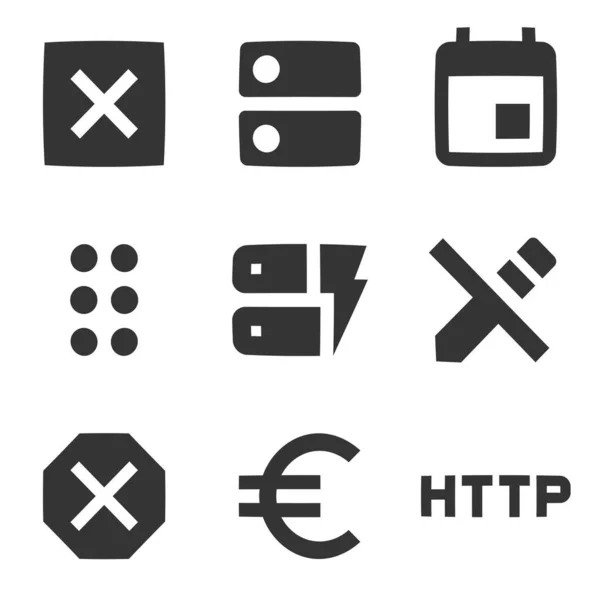 Conjunto Iconos Acciones Conjunto Iconos Soluciones Empresariales Creativas Establecer Icono — Vector de stock