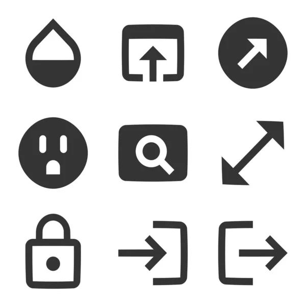 Conjunto Iconos Acciones Conjunto Iconos Vectoriales Set Simple Conjunto Símbolos — Vector de stock