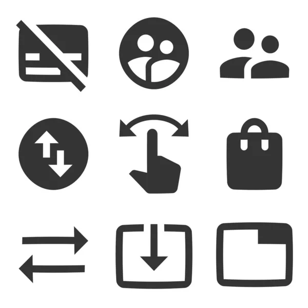 Set Von Symbolen Aktionen Vektorillustration Von Thin Line Icons Setzen — Stockvektor