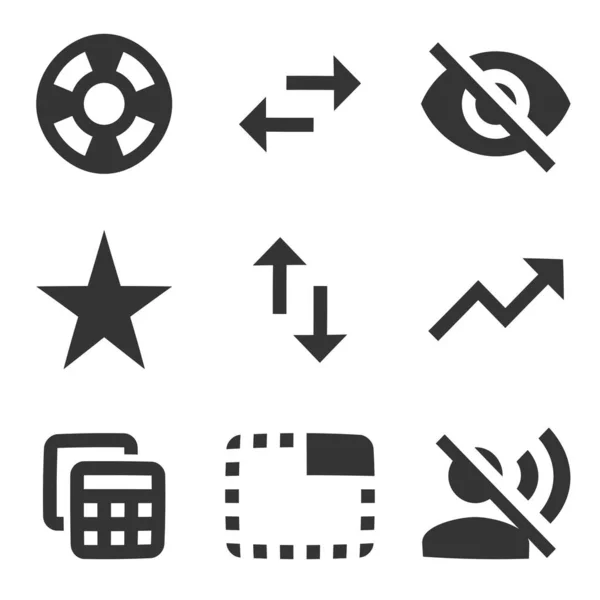 Set Von Symbolen Aktionen Liniensymbole Sammlung Setzen Sie Das Qualitätssymbol — Stockvektor