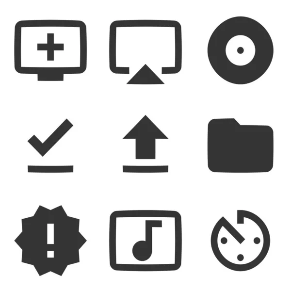 Set Icons Audio Video Vector Illustration Thin Line Icons Simple — Stock Vector