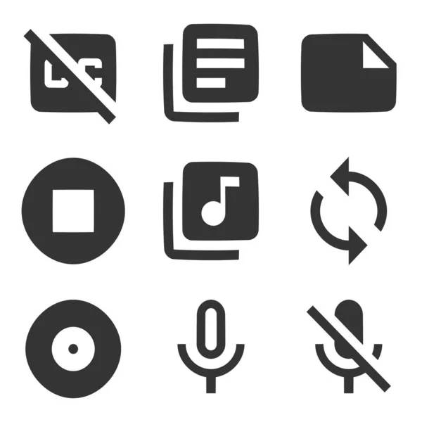 Set Von Symbolen Audio Und Video Creative Business Solutions Icon — Stockvektor