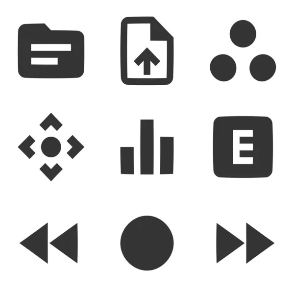 Set Von Symbolen Audio Und Video Moderne Symbole Für Dünne — Stockvektor