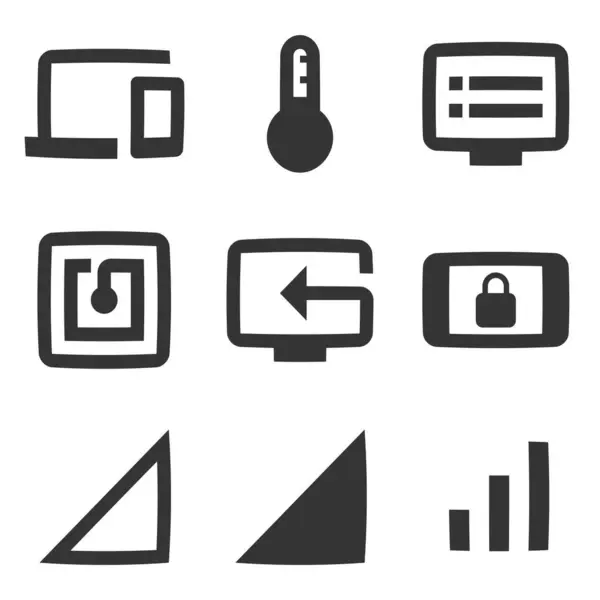 Set Von Symbolen Gerät Creative Business Solutions Icon Set Einfaches — Stockvektor