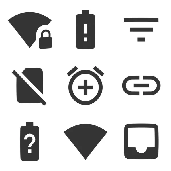 Set Von Symbolen Gerät Moderne Symbole Für Dünne Linien Vereinzelte — Stockvektor