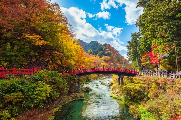 Most Šinkyo Nikko Podzim Tochigi Japonsko — Stock fotografie