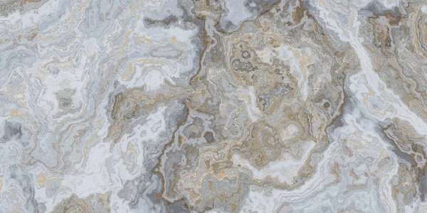 Wit Marmeren Patroon Met Krullend Grijs Gouden Aderen Abstracte Textuur — Stockfoto
