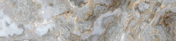 Белый Мраморный Узор Вьющимися Серыми Золотыми Венами Абстрактная Текстура Фон — стоковое фото
