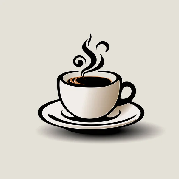Kıvırcık dumanlı kahve fincanı vektör logosu