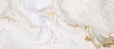 Beyaz mermer desenli, kıvırcık altın kaplamalı. Soyut doku ve arkaplan. 2 boyutlu illüstrasyon