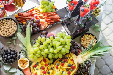 table setting for breakfast. catering, holiday, summer, celebration. food concept