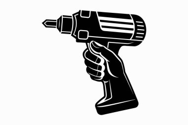 Mutlu Çalışma Günü vektör silueti İngiliz, çekiç, miğfer araçları simgesi ve matkap illüstrasyonu ile