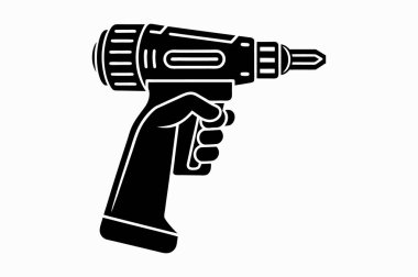 Mutlu Çalışma Günü vektör silueti İngiliz, çekiç, miğfer araçları simgesi ve matkap illüstrasyonu ile