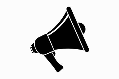 Güzel megafon siluet vektör tasarımı Hoparlör megafon ikonu ile