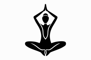 Yoganın silueti Güzel bir kadın