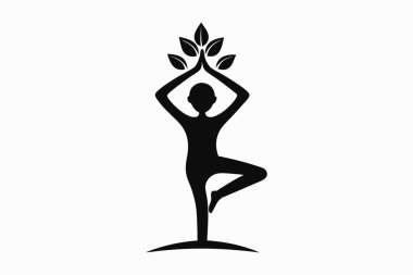 Yoganın silueti Güzel bir kadın