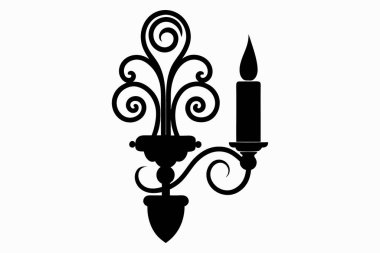 Güzel Duvar siluet Vektör sanat çizimini minimalist siyah fener ile kaplıyor. 