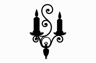 Güzel Duvar siluet Vektör sanat çizimini minimalist siyah fener ile kaplıyor. 