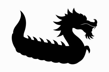 siyah ejderha vektör silueti