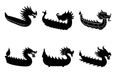 ejderha simgeleri ayarlandı, vektör çizimi