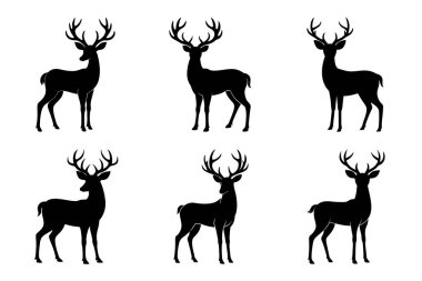 siyah siluetler hayvanların kümesi