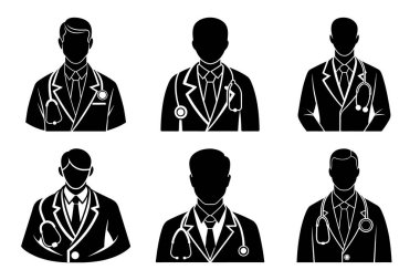 vektör doktor simgeleri ayarlandı