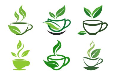 çay yaprağı vektör logo tasarımı
