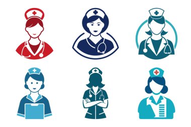 hemşire ve tıbbi bakım vektörü çizimi