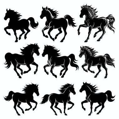 vektör siyah at silueti