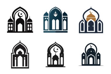 bir takım cami simgeleri. vektör çizim şablonu