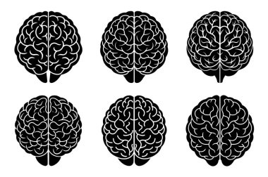beyin simgesi vektör illüstrasyonunu ayarla