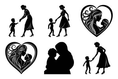 vector silhouet van familie
