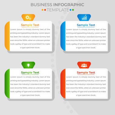 Infographic tasarım şablonu. 6 adımlı yaratıcı illüstrasyon